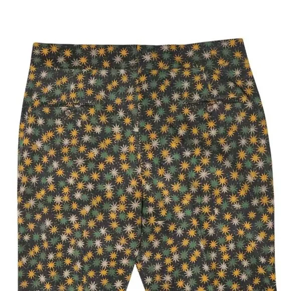 Mens Gurkha Pants 38 Brown Orange Green Floral Corduroy Trousers Straight Fit
